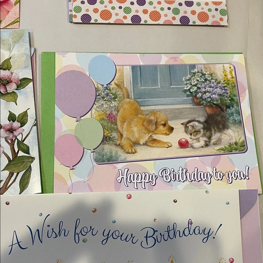 Set of 10 Assorted Birthday Greeting Cards – Floral, Cute & Scenic Designs – New